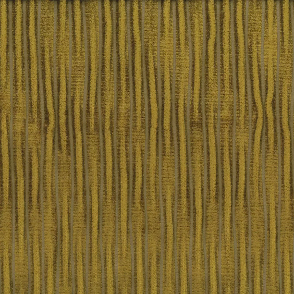 Cornelia Fabric - Gold by yellow striped velvet-chenille fabric from Osborne & Little