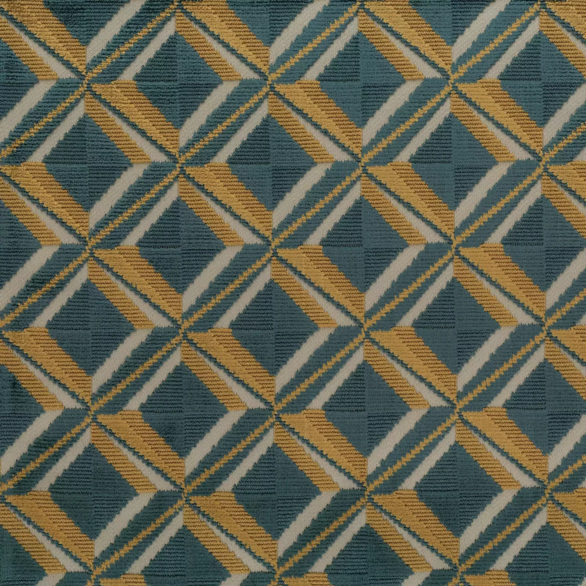 blue geometric velvet-chenille fabric from Osborne & Little