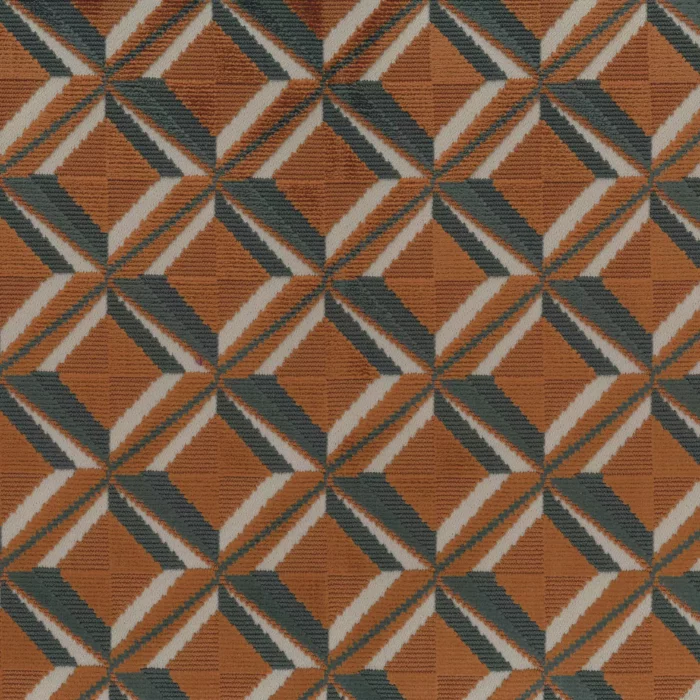 Amelia Fabric - Mandarin /  Charcoal – Mandarin / Charcoal swatch