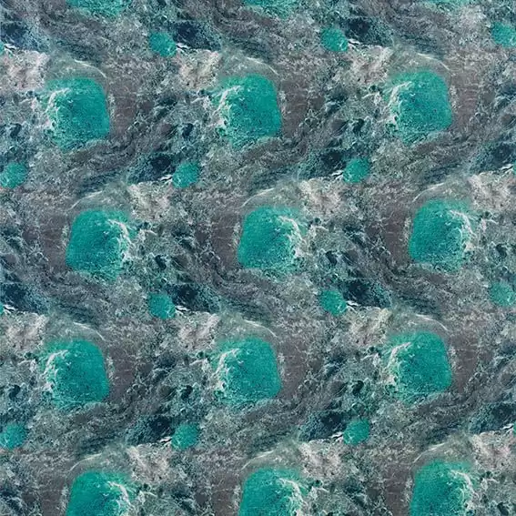Dione Fabric - Teal by blue spotted printed fabric from Osborne & Little