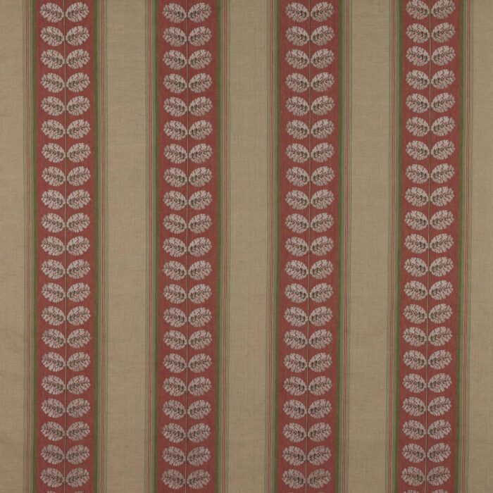 Woodcote Stripe Fabric - Red / Green swatch