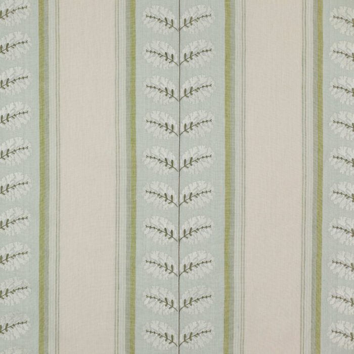 Woodcote Stripe Fabric - Aqua / Green swatch