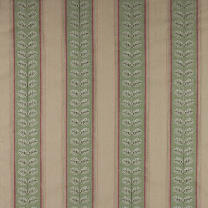 Woodcote Stripe Fabric - Pink / Green swatch