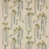 blue botanical embroideried fabric from Colefax & Fowler