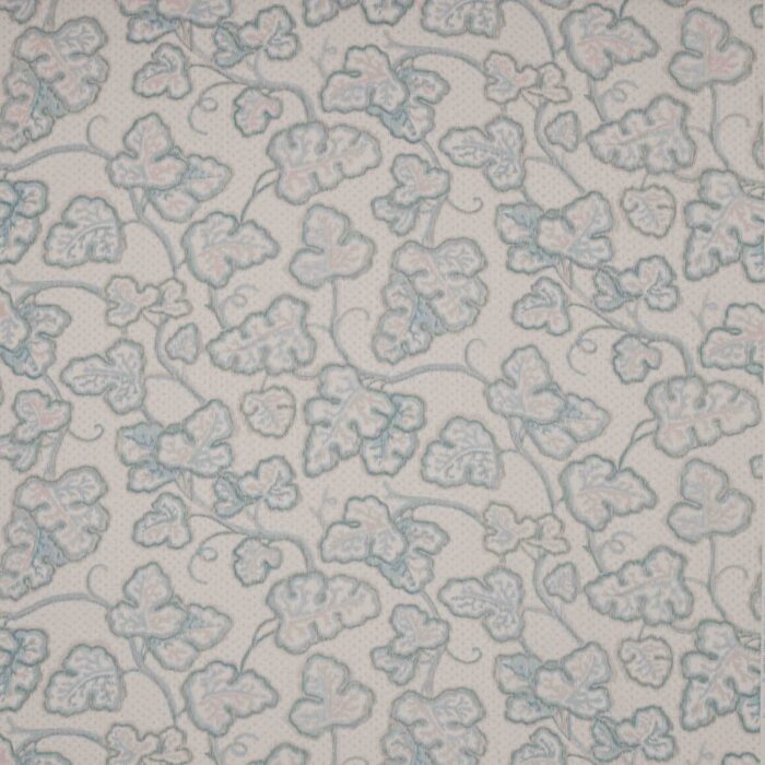Leaf Damask Fabric - Aqua swatch