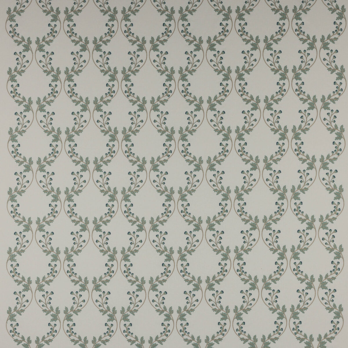 Georgia Fabric - Aqua by blue botanical embroideried fabric from Colefax & Fowler