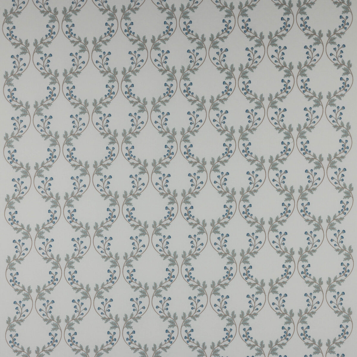 Georgia Fabric - Blue by blue botanical embroideried fabric from Colefax & Fowler