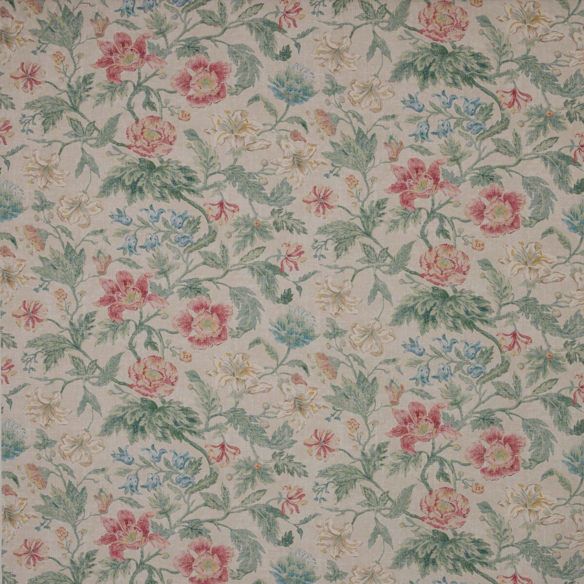 Tapestry Garden Fabric - Pink / Green by pink botanical linen fabric from Colefax & Fowler
