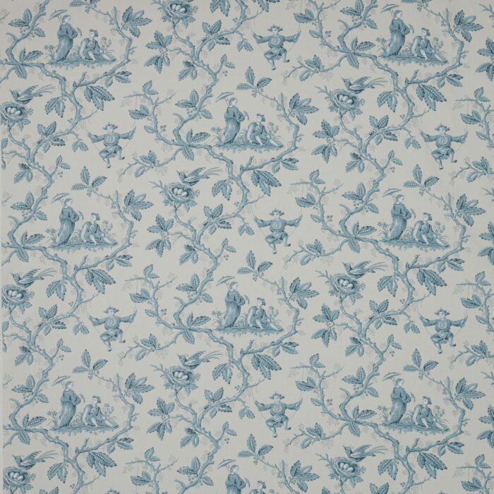 Toile Chinoise Fabric - Aqua swatch