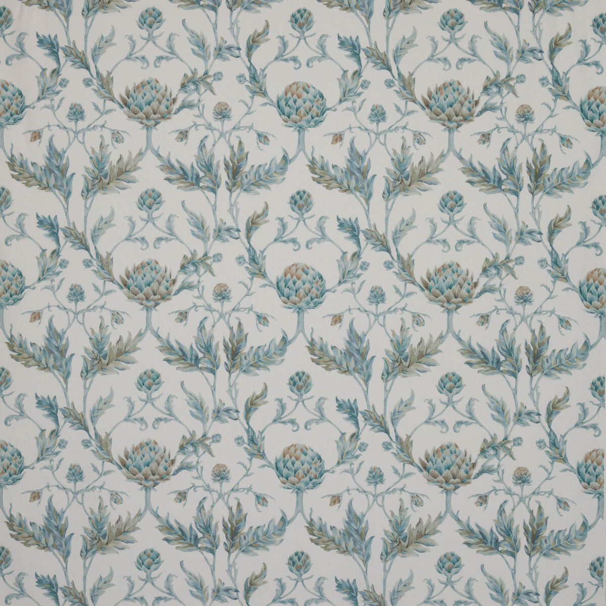 Artichoke Fabric - Old Blue by blue botanical linen fabric from Colefax & Fowler