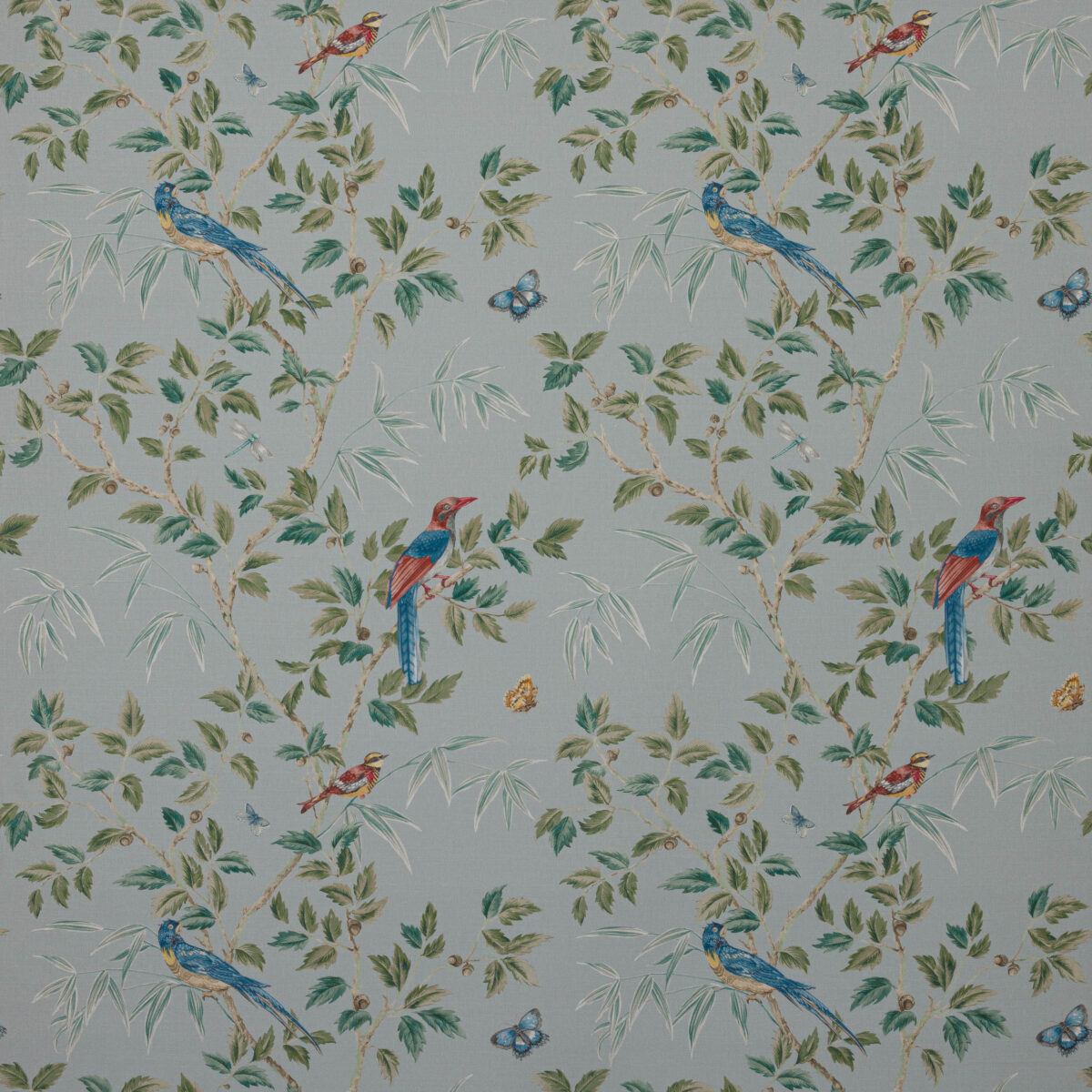 Ashdown Fabric - Old Blue by blue animal cotton fabric from Colefax & Fowler