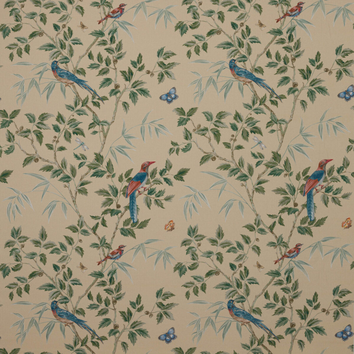 Ashdown Fabric - Yellow by yellow animal cotton fabric from Colefax & Fowler