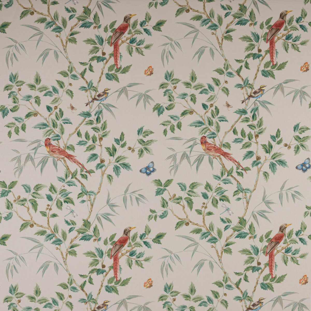 Ashdown Fabric - Cream by white animal cotton fabric from Colefax & Fowler