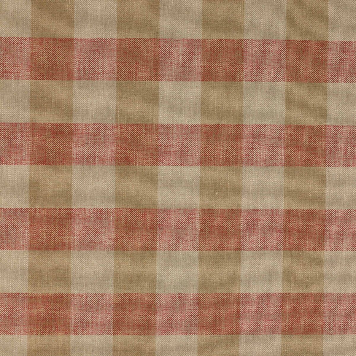 Marldon Check Fabric - Tomato / Sand by red checked woven fabric from Colefax & Fowler