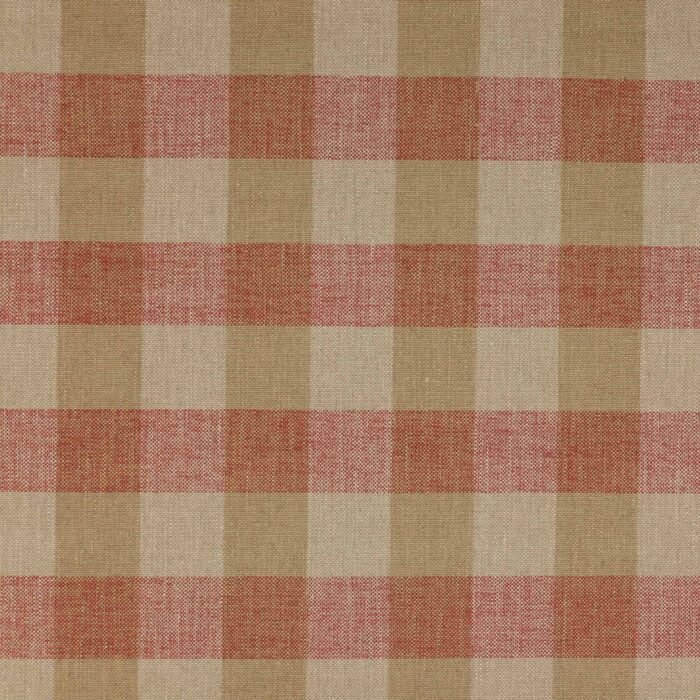 Marldon Check Fabric - Tomato / Sand swatch