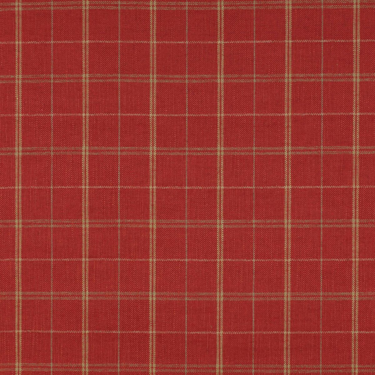 Hemsby Check Fabric - Red by red checked woven fabric from Colefax & Fowler