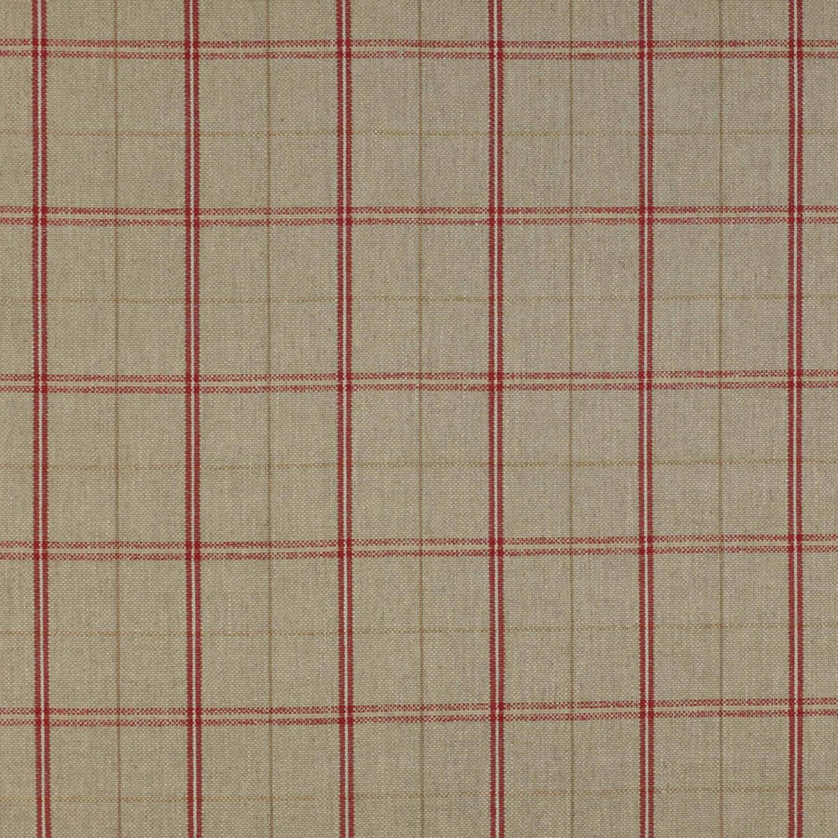 Hemsby Check Fabric - Tomato by red checked woven fabric from Colefax & Fowler