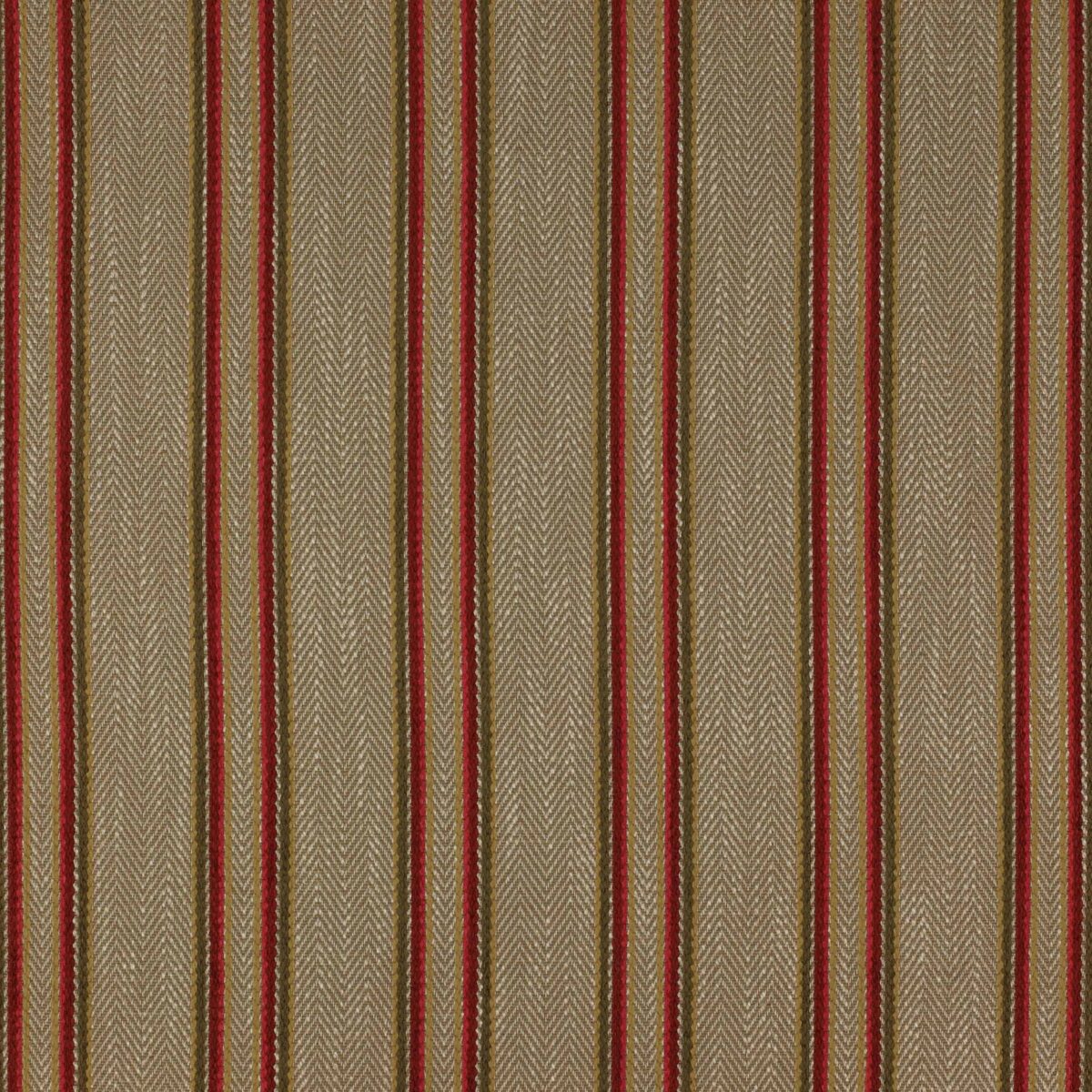 Burnham Stripe Fabric - Tom / Olive by red striped velvet-chenille fabric from Colefax & Fowler