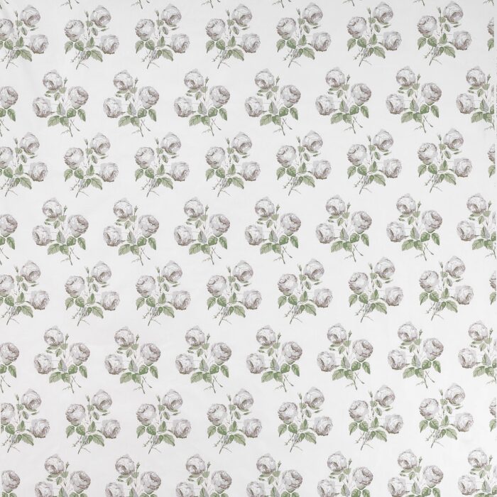 Bowood Chintz Fabric - White / Leaf swatch