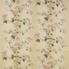 pink botanical silk-satin fabric from Colefax & Fowler