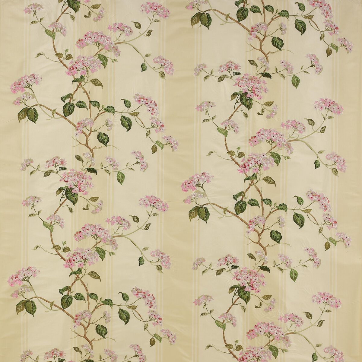 Summerby Silk Fabric - Pink / Green by pink botanical silk-satin fabric from Colefax & Fowler