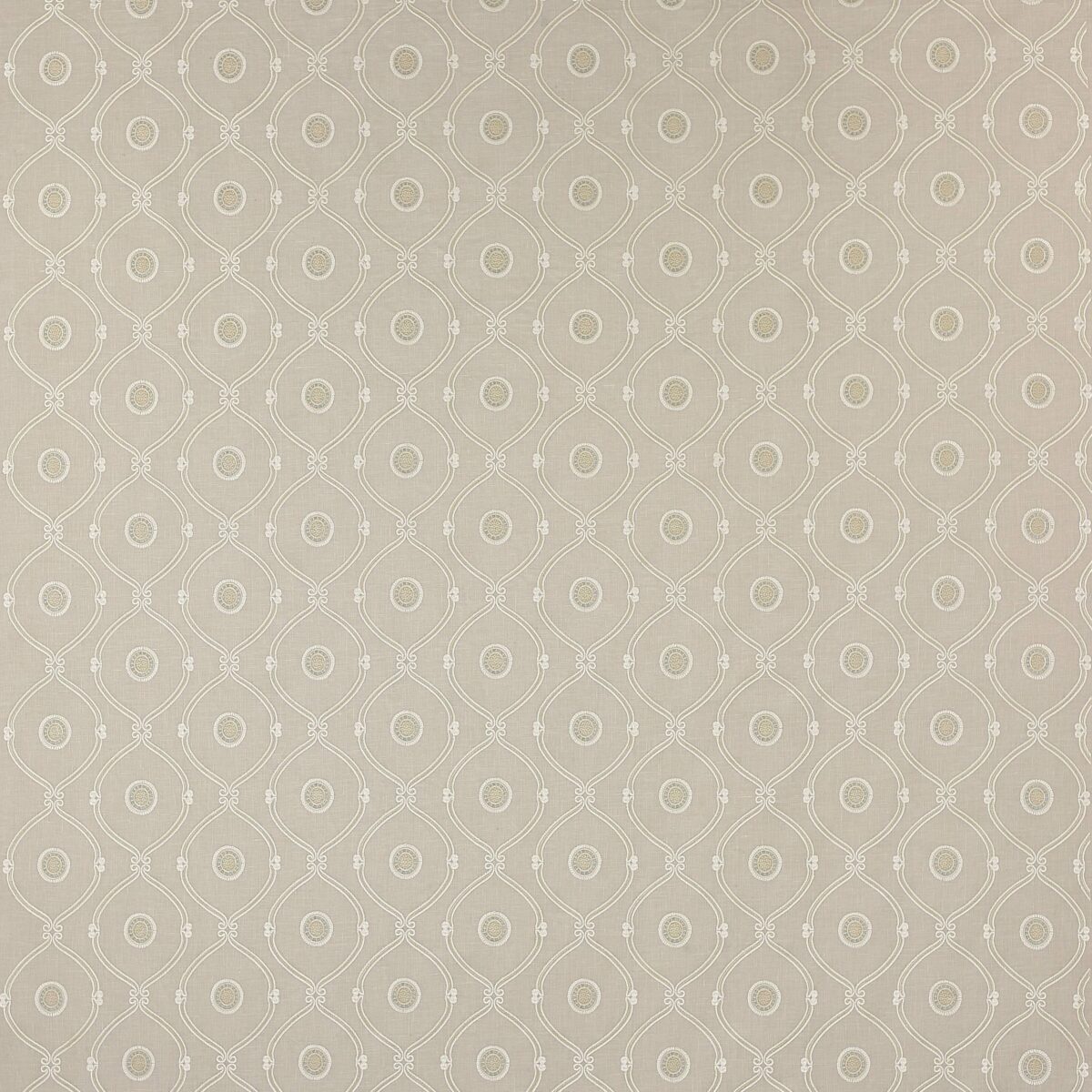 Heywood Fabric - Silver by black-grey geometric embroideried fabric from Colefax & Fowler