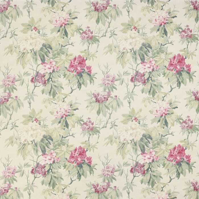 Mereworth Fabric - Pink / Forest swatch