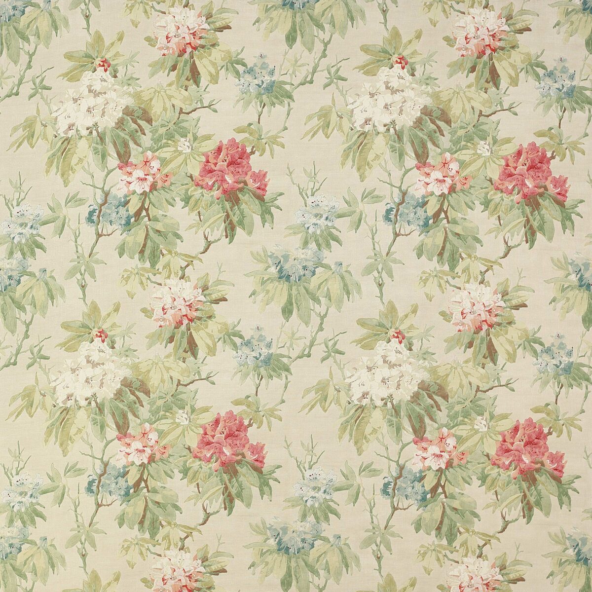 neutral botanical linen fabric from Colefax & Fowler