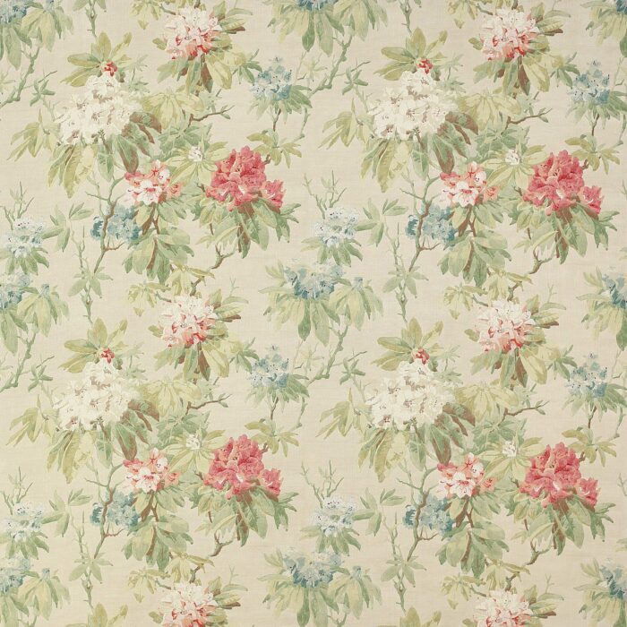 Mereworth Fabric - Tomato / Olive swatch