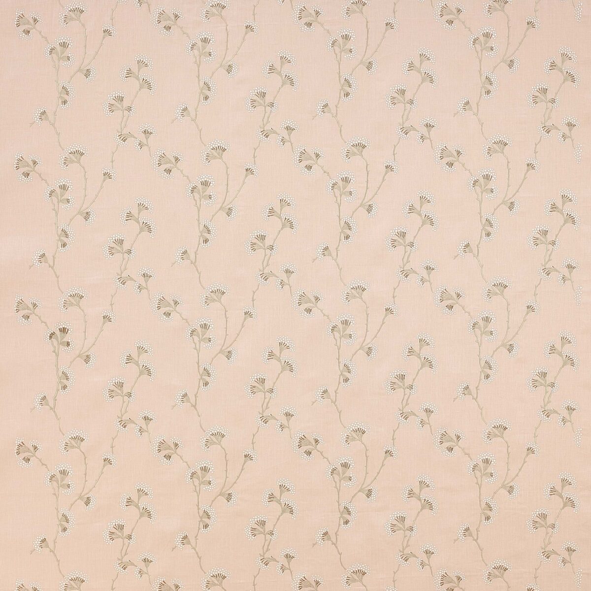 Ashbury Fabric - Pink by pink botanical embroideried fabric from Colefax & Fowler