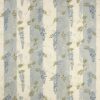 blue botanical embroideried fabric from Colefax & Fowler