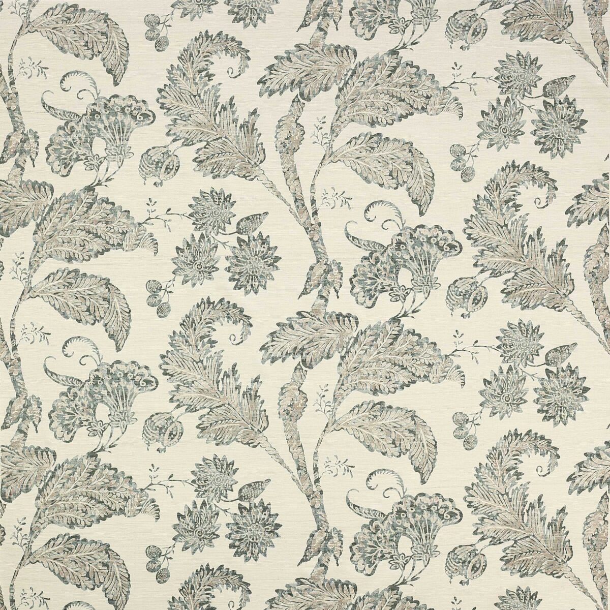 Limbury Fabric - Old Blue by blue botanical cotton fabric from Colefax & Fowler