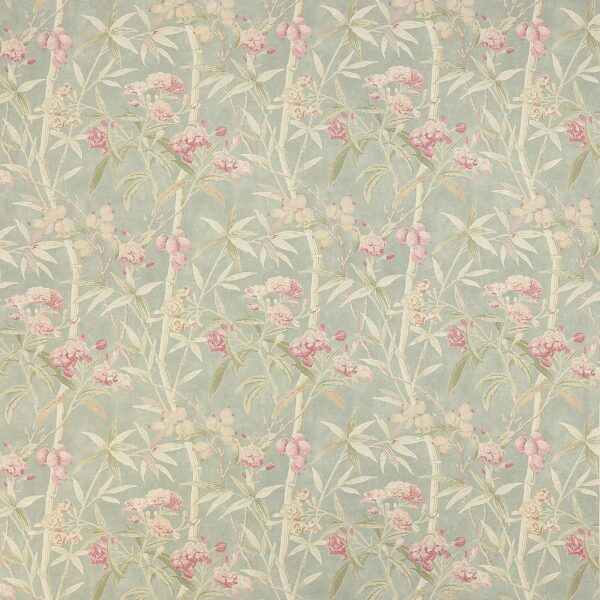 blue botanical linen fabric from Colefax & Fowler