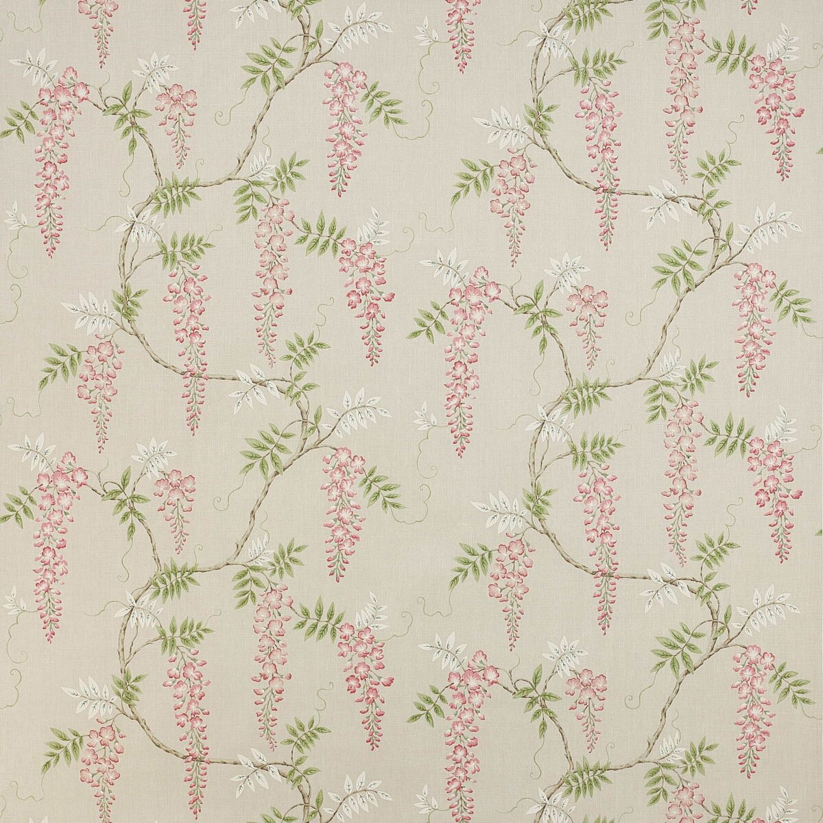 Grayshott Fabric - Pink / Green by pink botanical linen fabric from Colefax & Fowler