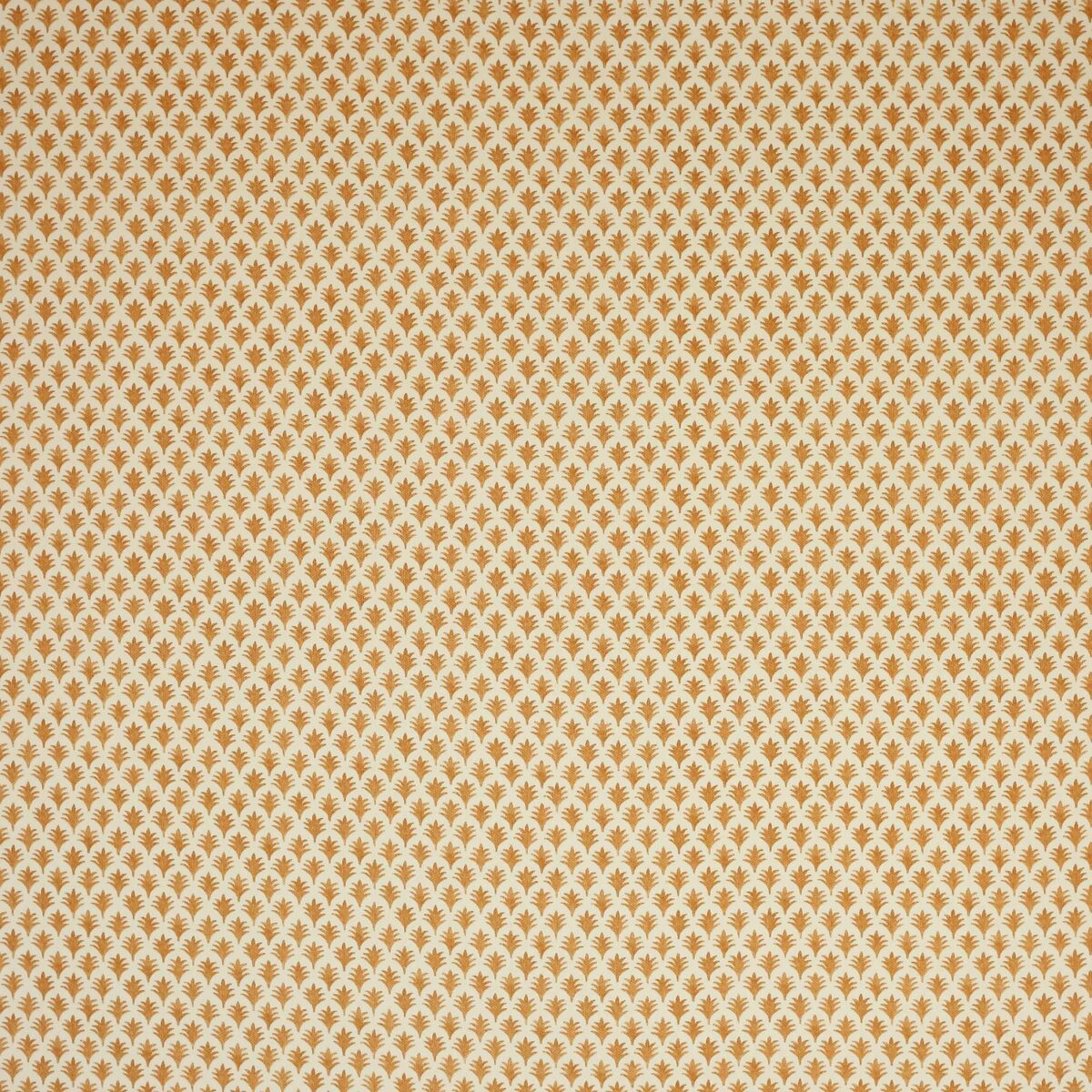 Rydall Fabric - Burnt Orange by orange botanical cotton fabric from Jane Churchill