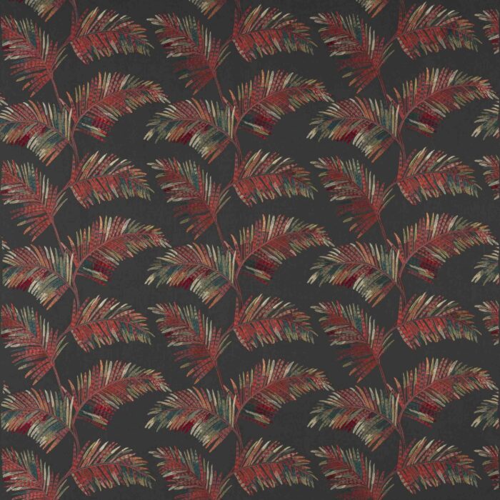Mazari Palm Fabric - Midnight / Pink swatch