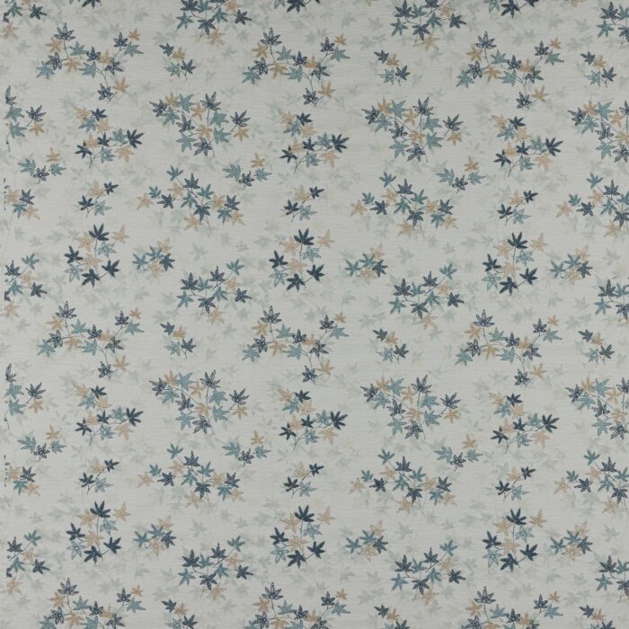 Acer Maple Fabric - Ivory / Blue swatch