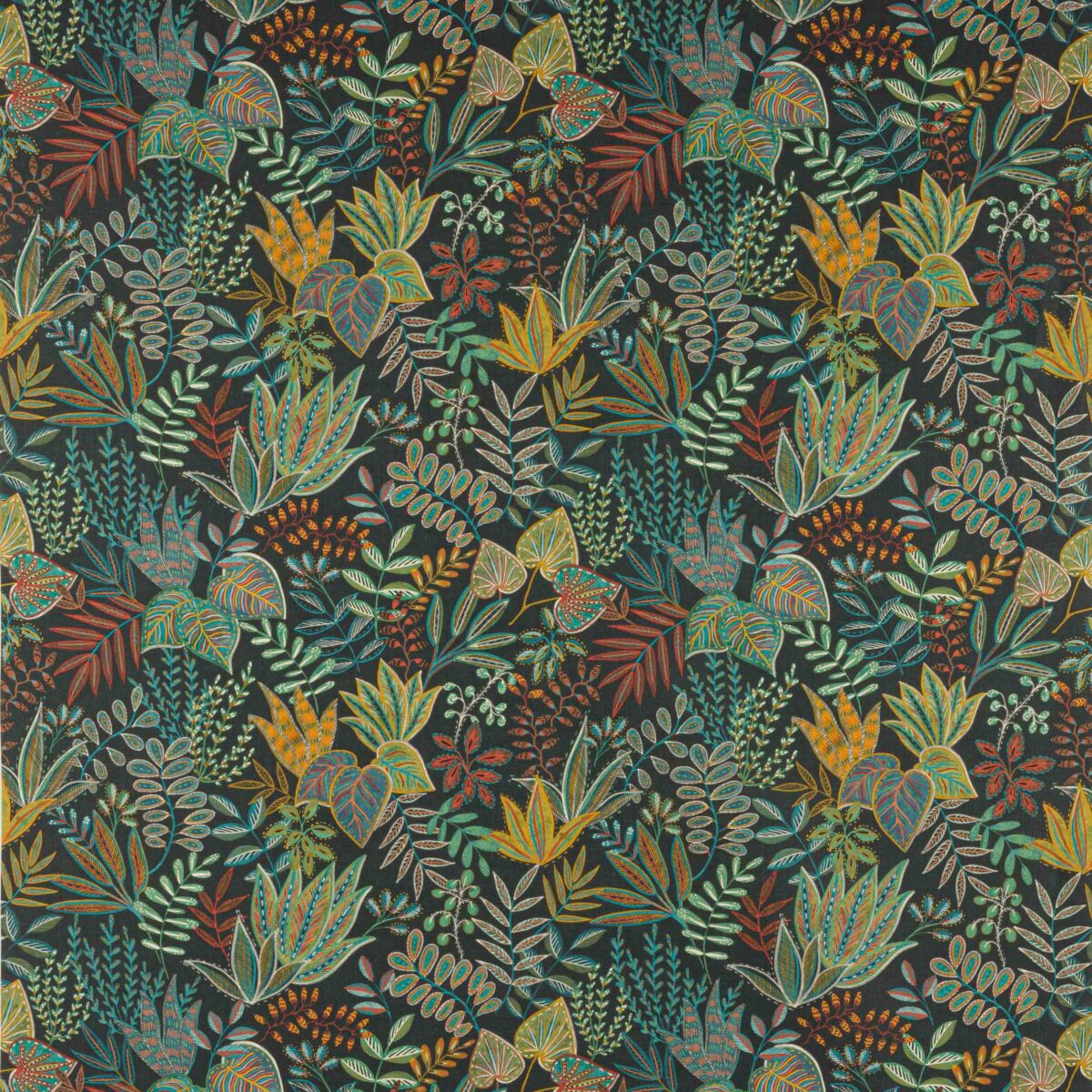 brown botanical printed fabric from Jane Churchill