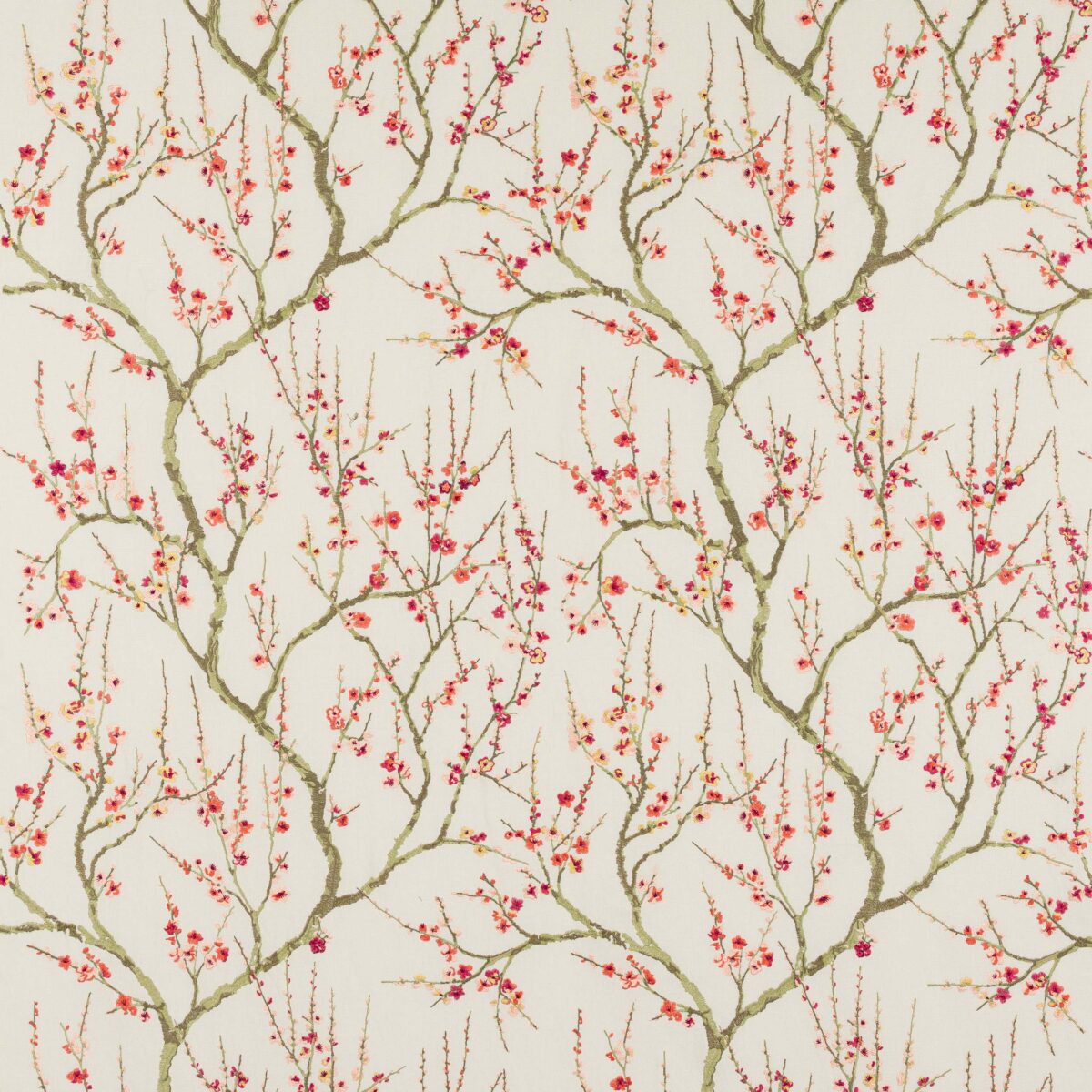 Taree Fabric - Pink by pink botanical embroideried fabric from Jane Churchill