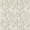 blue botanical embroideried fabric from Jane Churchill