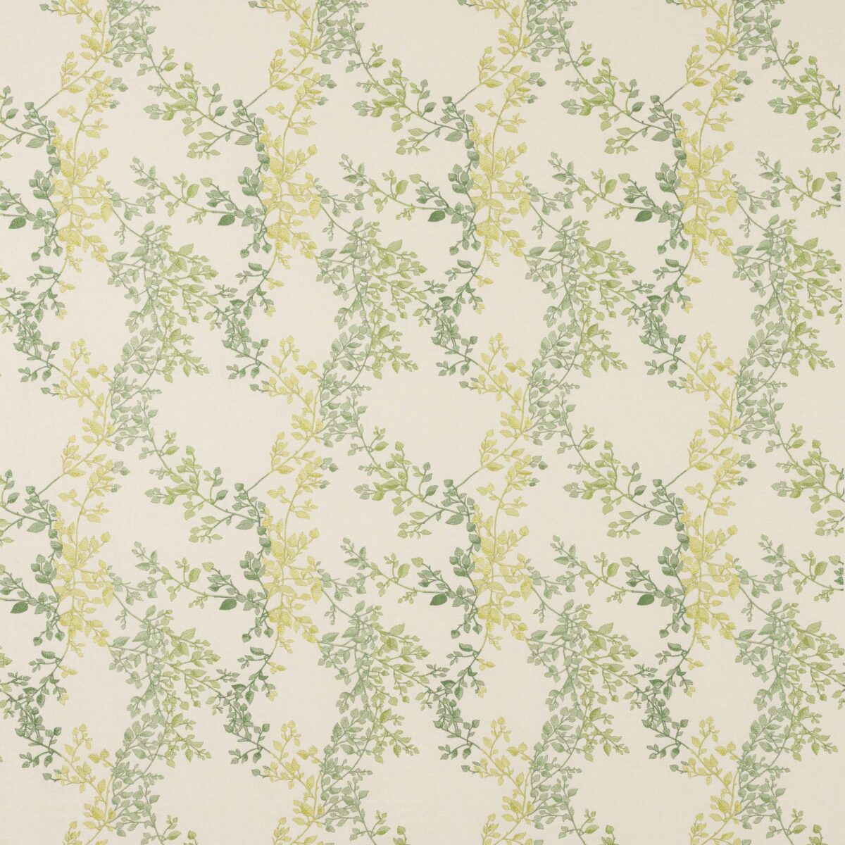 Clemence Fabric - Green by green botanical embroideried fabric from Jane Churchill