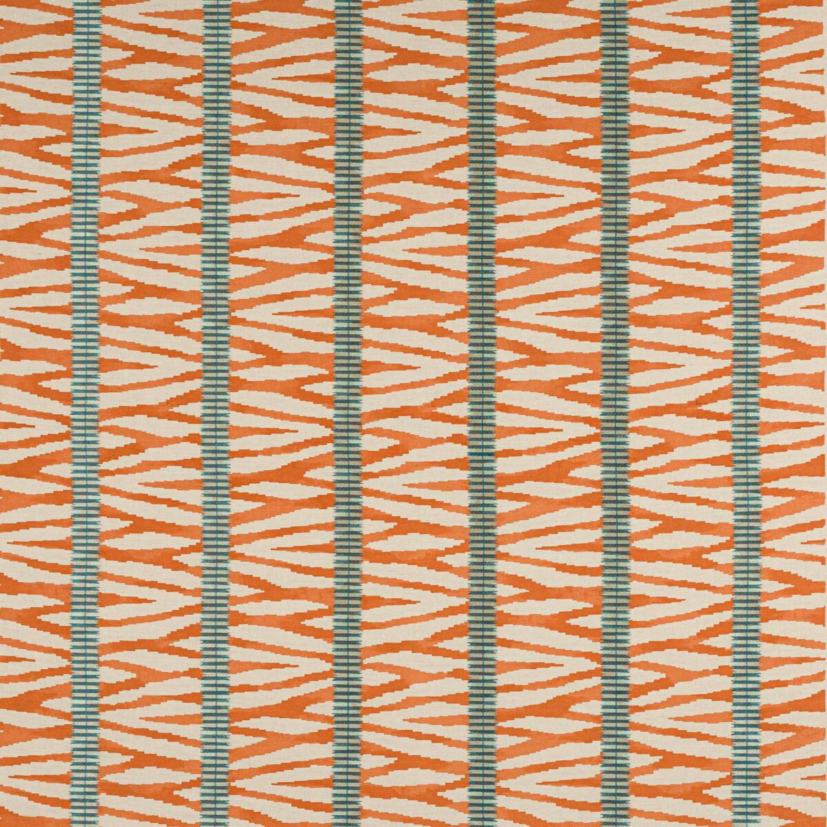 orange striped embroideried fabric from Jane Churchill