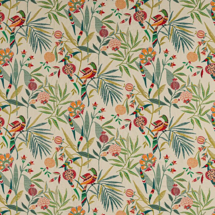 Pomegranate Tree Fabric - Red / Green swatch