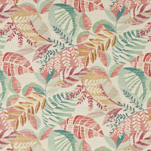 Luca Fabric - Red by red botanical printed fabric from Jane Churchill