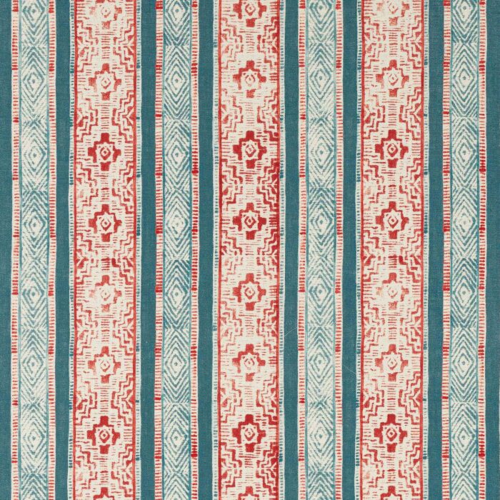 Jari Fabric - Blue / Red swatch
