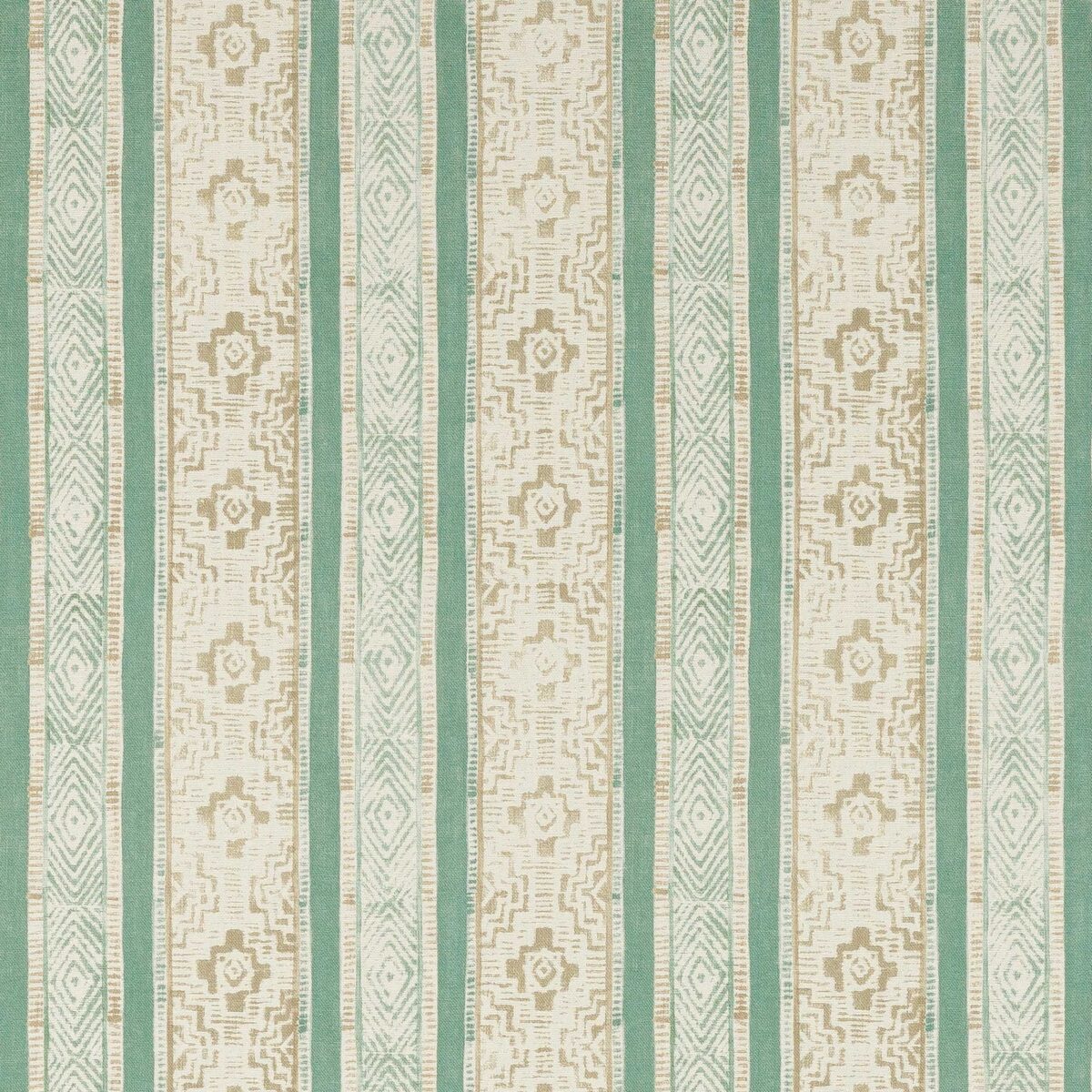 Jari Fabric - Aqua by blue striped printed fabric from Jane Churchill