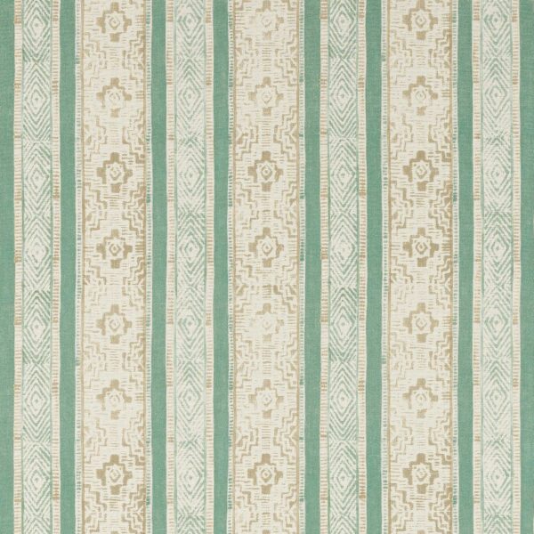 Jari Fabric - Aqua by blue striped printed fabric from Jane Churchill