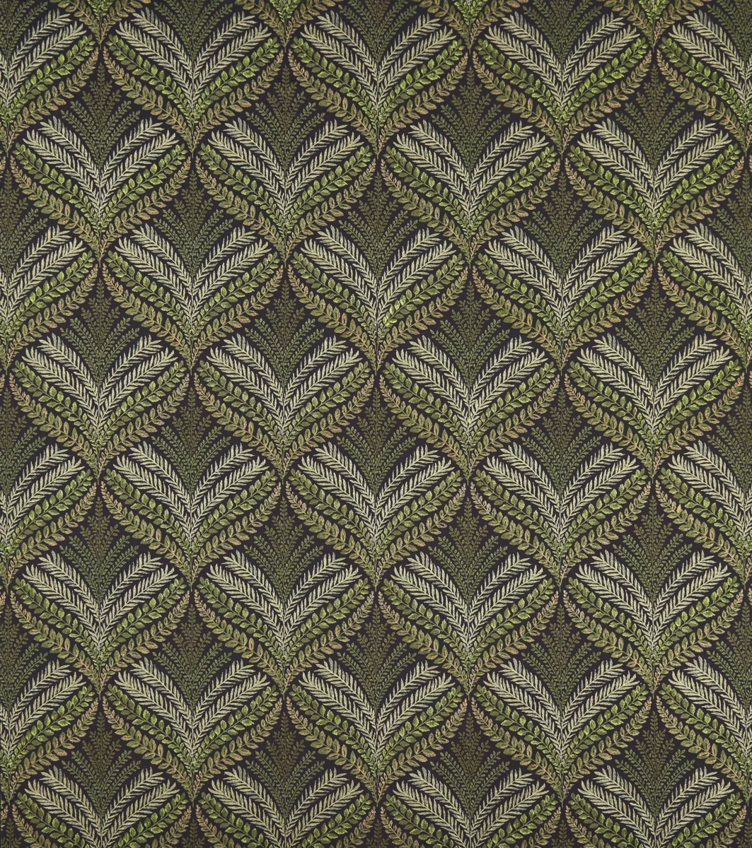 Sotherton Fabric - Forest / Lime by green botanical embroideried fabric from Osborne & Little