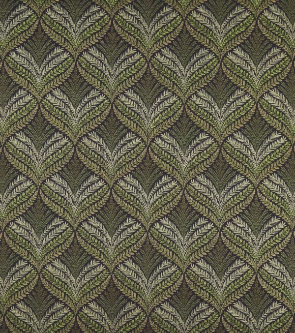 Sotherton Fabric - Forest / Lime by green botanical embroideried fabric from Osborne & Little