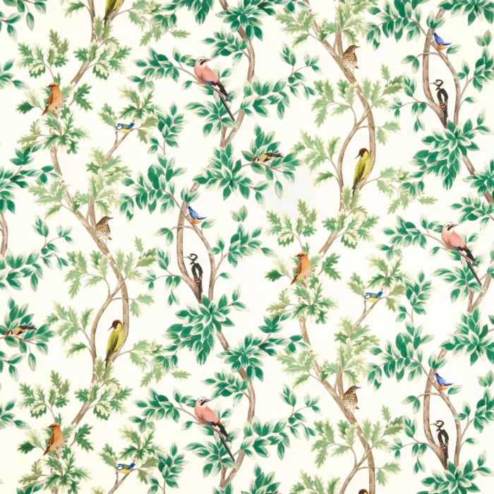 Netherfield Fabric - Ivory /  Leaf – Ivory / Leaf swatch